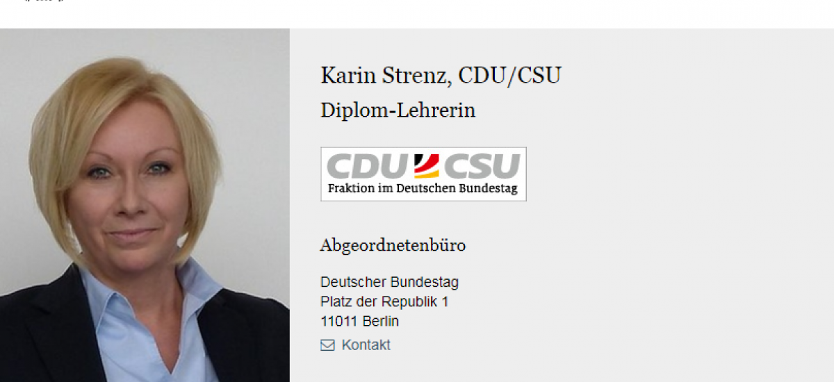 Bundestagsprofilseite Karin Strenz (CDU)